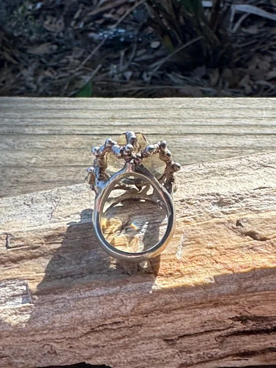 Artisan Sterling SIlver Ring with Citrine - Picture 3 of 6